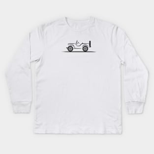 Willys MB Black Kids Long Sleeve T-Shirt